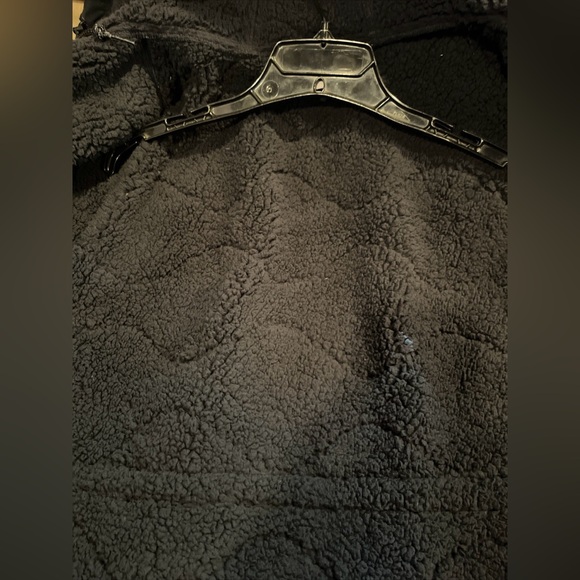 Womens Large Columbia Crystal Crest Quilted Jacket Black Hooded Sherpa Lined - Picture 13 of 16